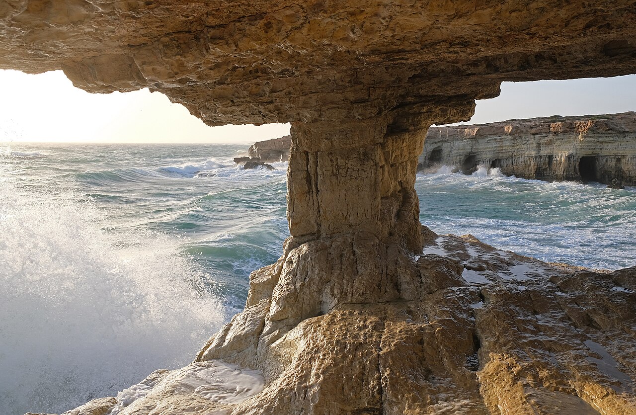 Cape Greco sea caves, east coast